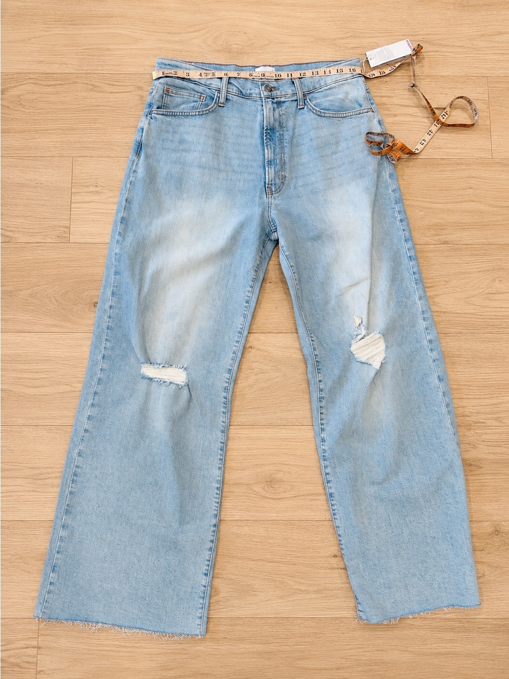 NWT Hudson Jolene Wide Leg Kate Wash Jeans Raw Hem Distressed Size 30/32 - Picture 5 of 14
